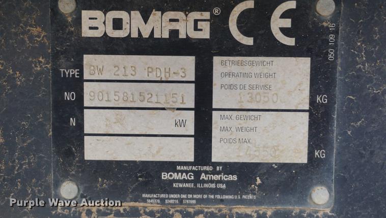 image for item DA1332 2006 Bomag BW213PDH-3 single drum roller