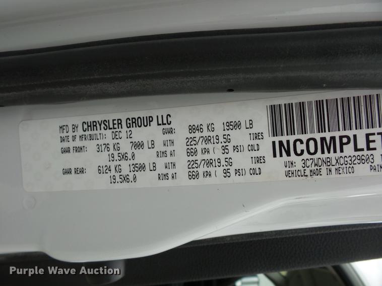 image for item DA6503 2012 Dodge Ram 5500 bucket truck