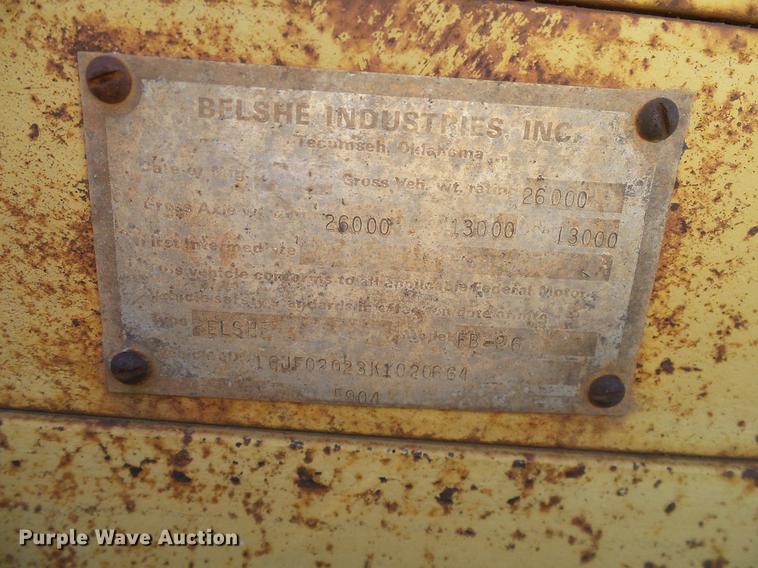 image for item DA6964 1989 Belshe FB-26 equipment trailer