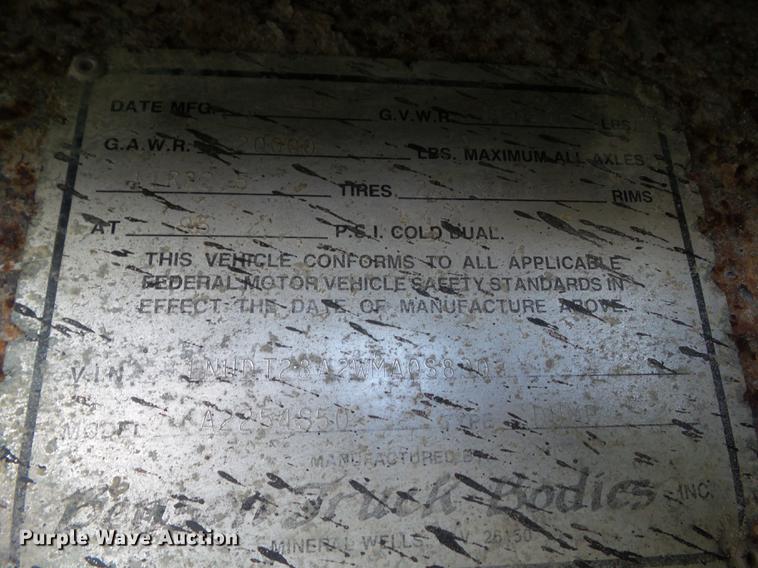 image for item DA7004 1998 Benson A2254S50 end dump trailer