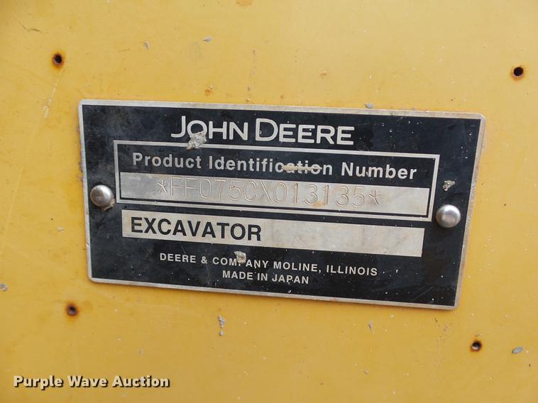 image for item DB4220 2007 John Deere 75C mini excavator