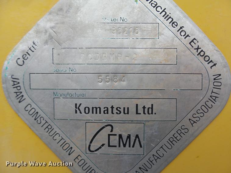 image for item DB4225 2004 Komatsu PC35MR-2 compact excavator