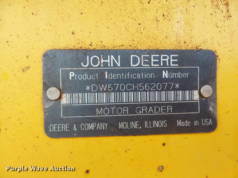 image for item DB4232 1997 John Deere 670CH motor grader