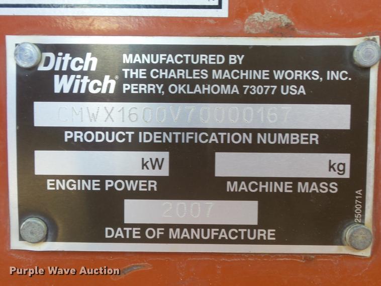 image for item DB6366 2007 Ditch Witch XT1600 tool carrier