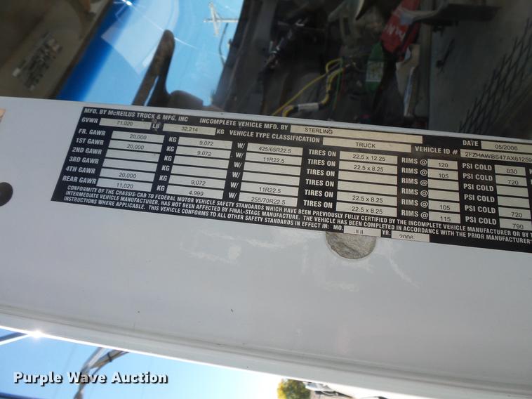 image for item DB8070 2007 Sterling L8500 ready mix truck chassis