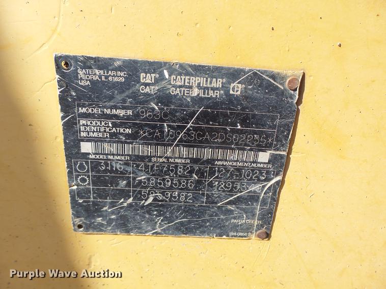 image for item DB9979 2002 Caterpillar 963C track loader