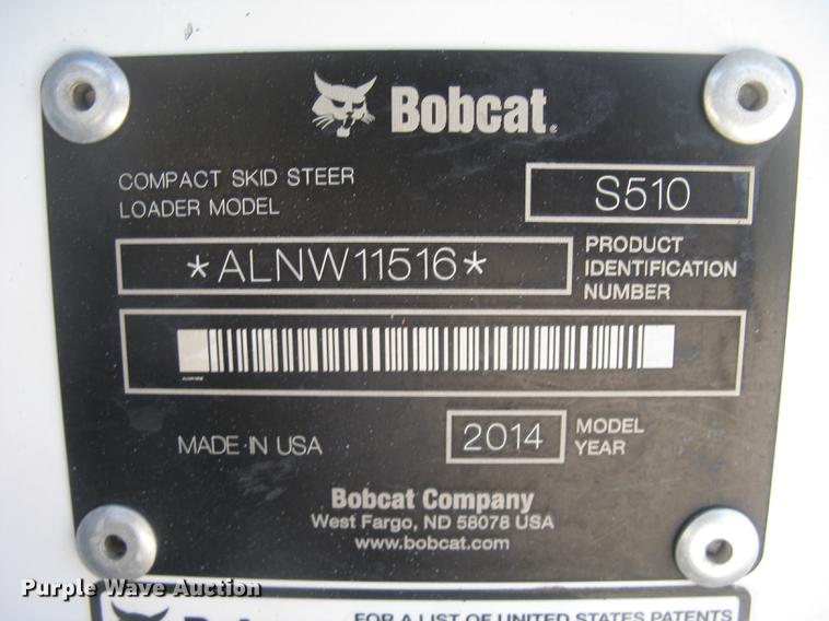image for item DC2461 2014 Bobcat S510 skid steer