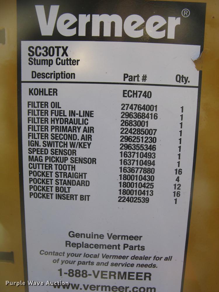 image for item DC2462 2014 Vermeer SC30TX stump grinder