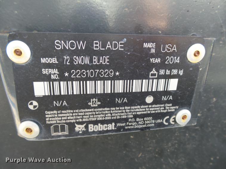 image for item DE9190 2014 Bobcat snow blade