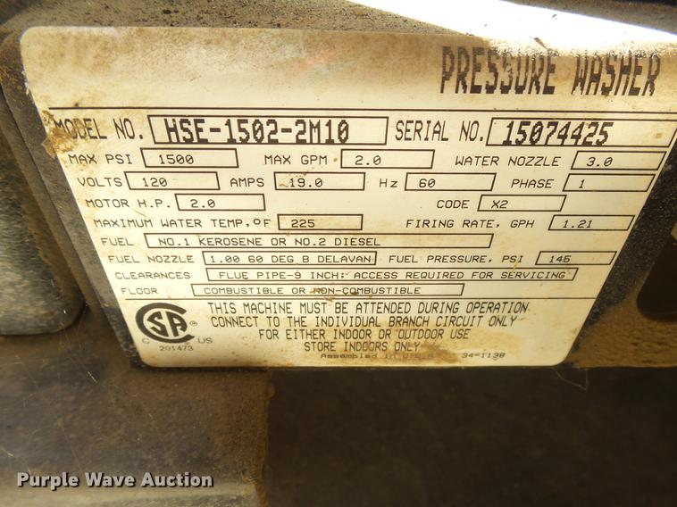 image for item DE9193 Mi-T-M NSE-1502-2M10 pressure washer