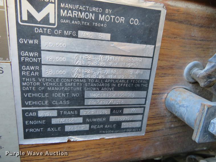 image for item DF9808 1985 Marmon semi truck