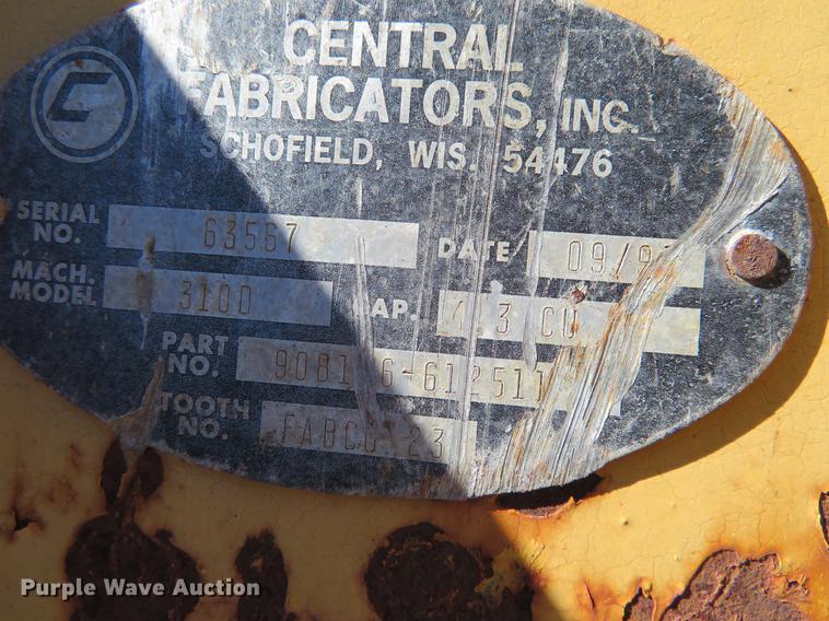 image for item DF9828 Central Fabricators Inc. 3000 steel backhoe bucket