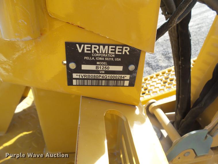 image for item DZ9028 2016 Vermeer B1250 trencher backhoe attachment