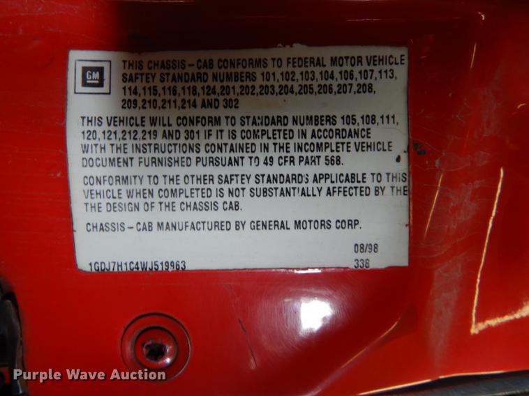 image for item J5644 1998 GMC C7500 service truck