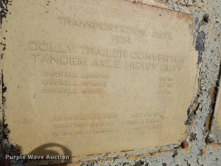 image for item J5645 1952 trailer dolly converter