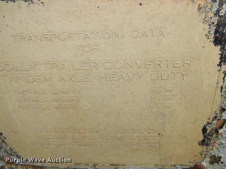 image for item J5645 1952 trailer dolly converter