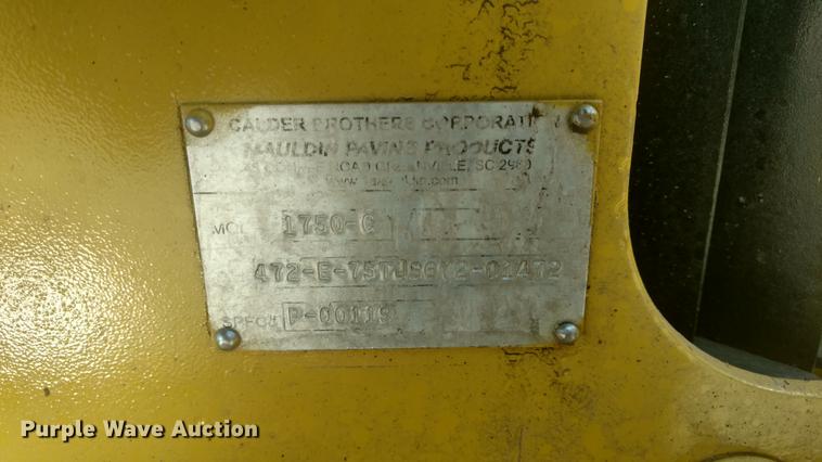 image for item J8588 2005 Mauldin 1750C paver