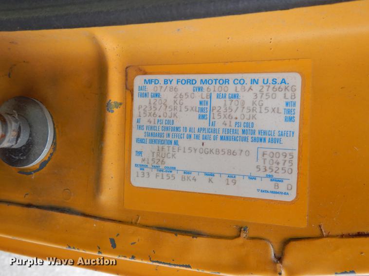 image for item DA1364 1986 Ford F150 pickup truck