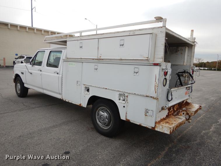 image for item DA1367 1995 Ford F350  XL Super Duty Crew Cab utility bed truck