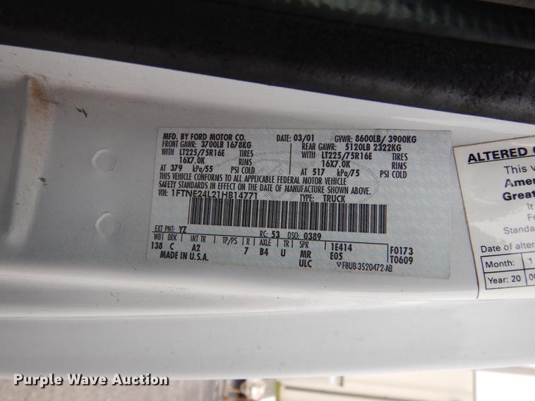 image for item DA1371 2001 Ford Econoline E250 van