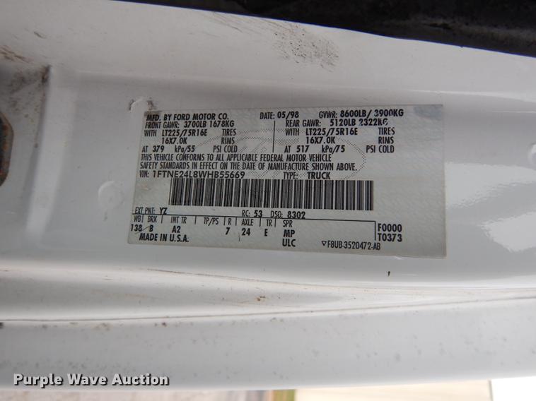 image for item DA1372 1998 Ford Econoline  E250 van