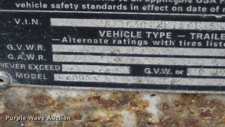 image for item DA1383 1994 CZ CZ20KT equipment trailer