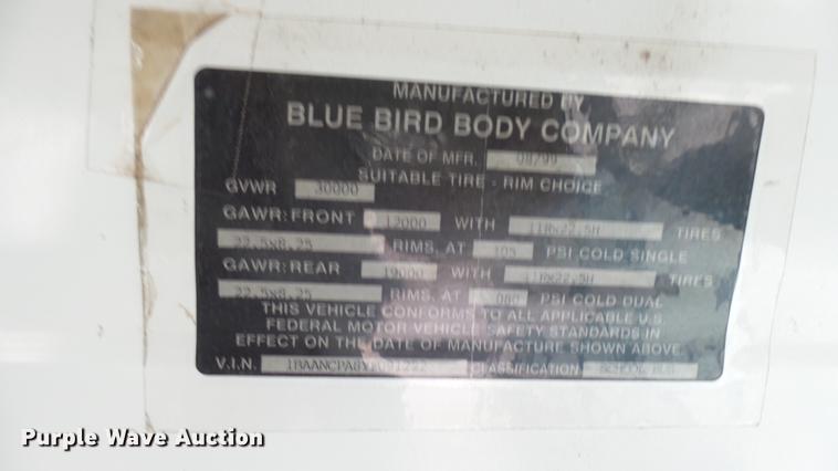 image for item DC1847 2000 Blue Bird TC2000 school bus