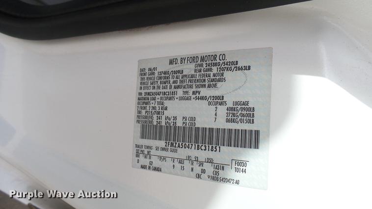 image for item DC1850 2001 Ford Windstar van