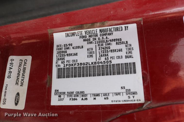 image for item DC3747 1990 Ford F350 fire truck