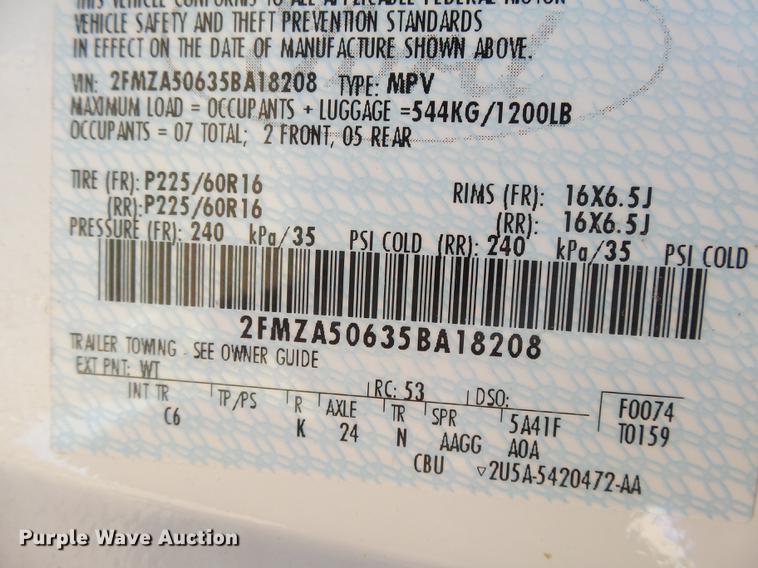 image for item DC3758 2005 Ford Freestar van