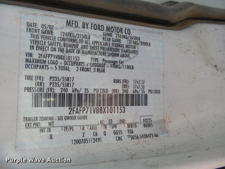 image for item DC3759 2008 Ford Crown Victoria Police Interceptor