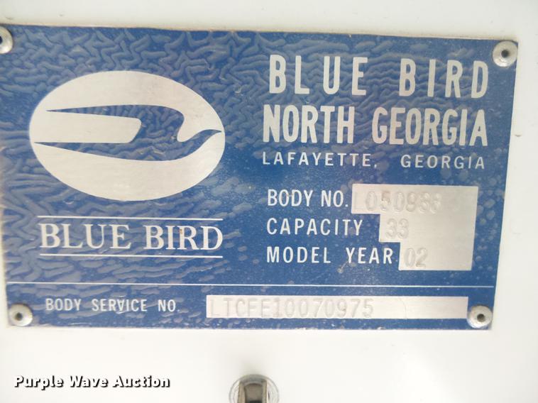 image for item DC3772 2002 Blue Bird TC2000 school bus