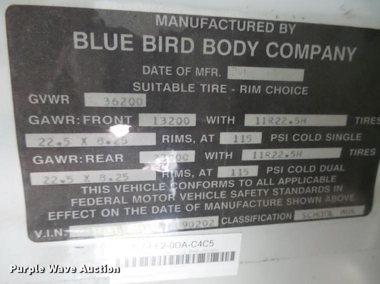 image for item DC3773 2000 Blue Bird All American school bus