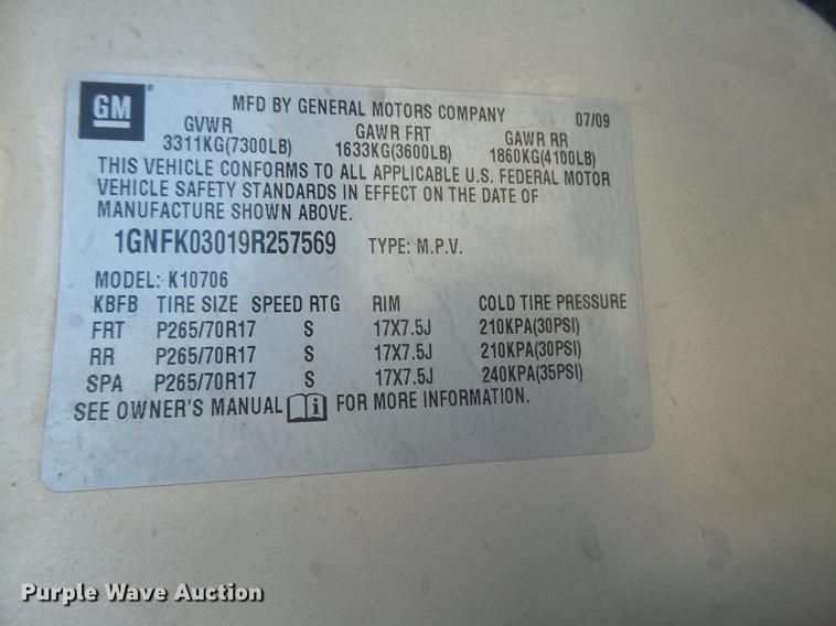 image for item DC3775 2009 Chevrolet Tahoe Police SUV