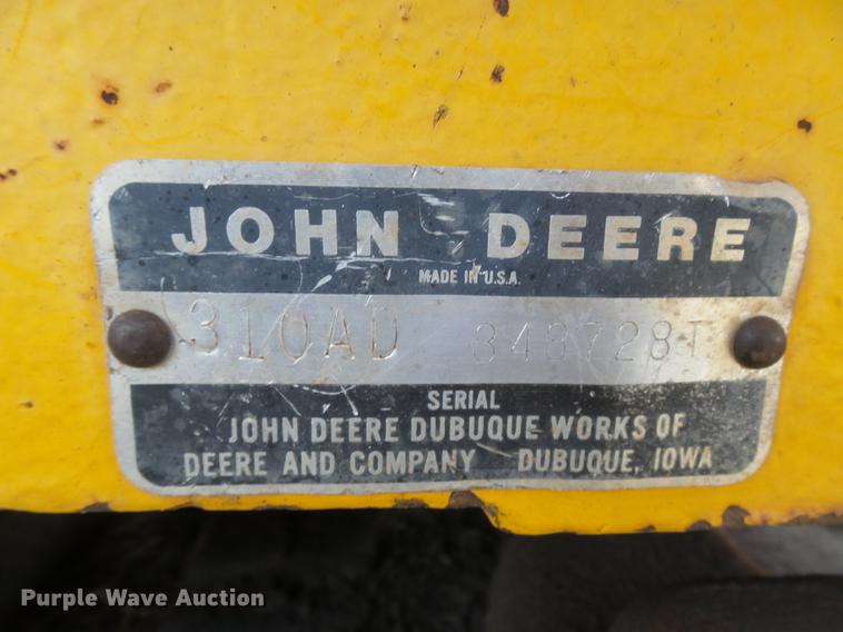 image for item DC3781 1980 John Deere 310A backhoe