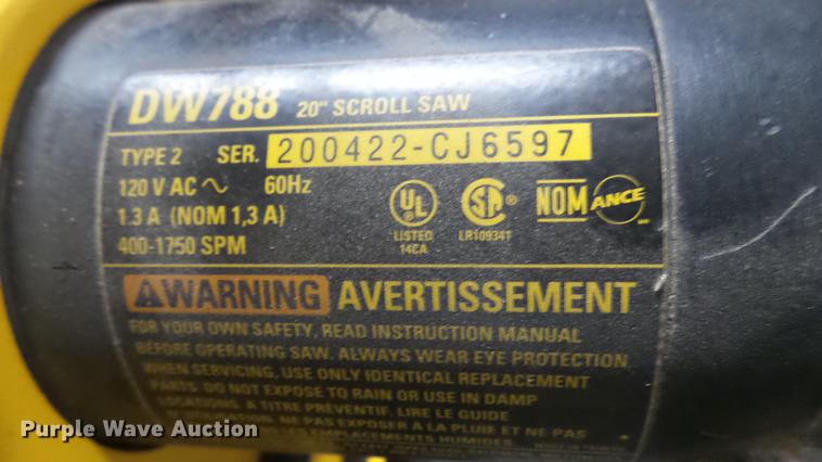 image for item DV9150 DeWalt DW788 scroll saw