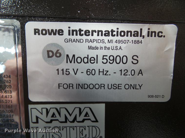 image for item DZ9077 Rowe International vending machine