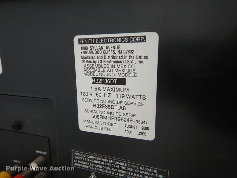 image for item EC9803 Zenith 32" television