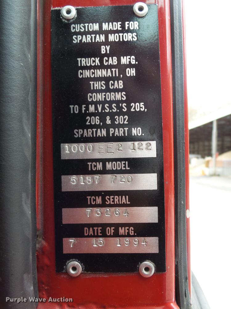 image for item ED9684 1995 Spartan fire truck