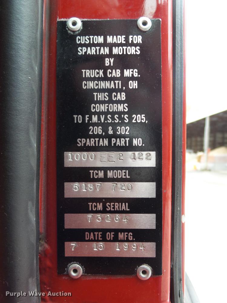 image for item ED9684 1995 Spartan fire truck