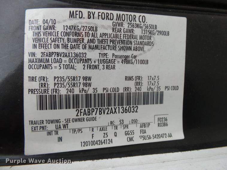 image for item ED9704 2010 Ford Crown Victoria Police Interceptor