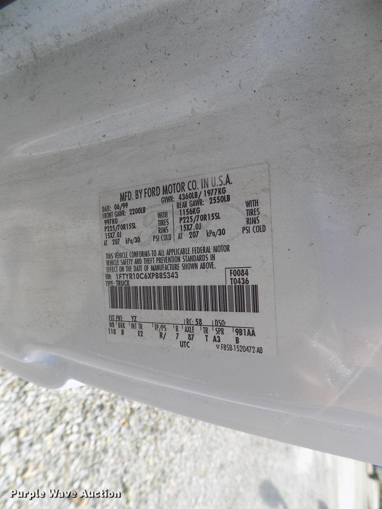 image for item EE9283 1999 Ford Ranger pickup truck