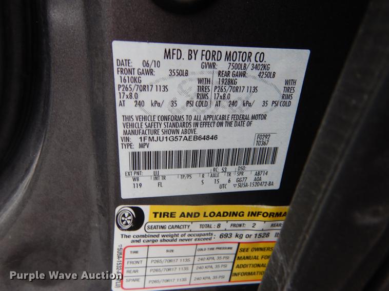 image for item J5635 2010 Ford Expedition XLT SUV