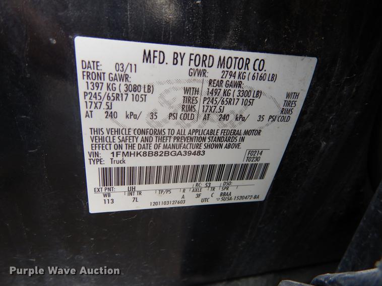 image for item J5641 2011 Ford Explorer SUV