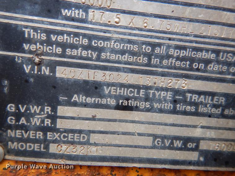 image for item J5643 1990 CZ CZ32KT equipment trailer