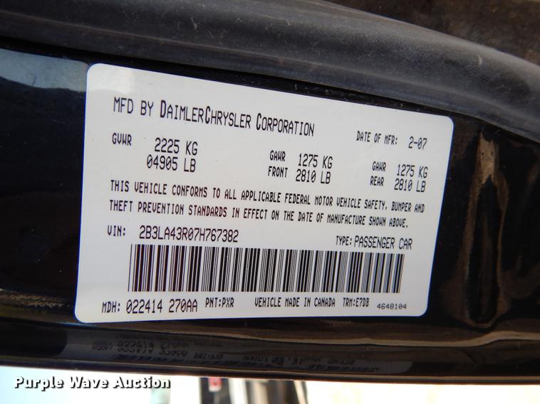 image for item K5752 2007 Dodge Charger