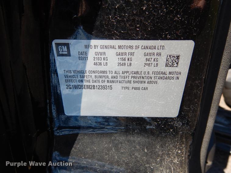 image for item K5763 2011 Chevrolet Impala Police Cruiser