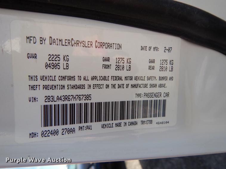 image for item K5783 2007 Dodge Charger