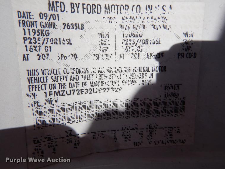 image for item K5824 2002 Ford Explorer SUV