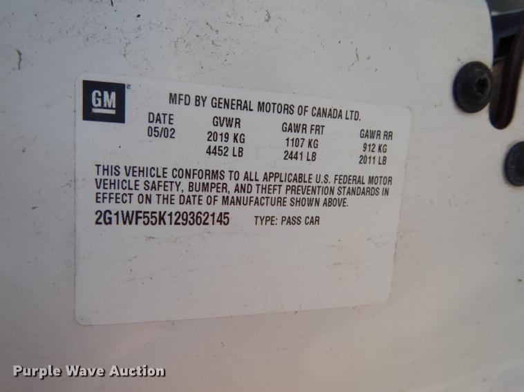 image for item K5827 2002 Chevrolet Impala